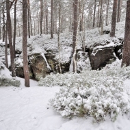 Besedické skály pod sněhem