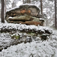 Besedické skály pod sněhem