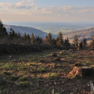 Výhled na Beskydy cestou z Ropice a Ropičky