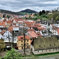 Vyhlídka na Český Krumlov ze zámku