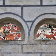 Vyhlídka na Český Krumlov ze zámku