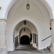 Historické centrum Českého Krumlova bez lidí