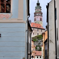 Historické centrum Českého Krumlova bez lidí