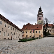 I. nádvoří zámku Český Krumlov bez lidí