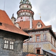 II. nádvoří zámku Český Krumlov bez lidí