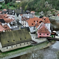 Vyhlídka na město  mezi II. a III. zámeckým nádvořím zámku Český Krumlov