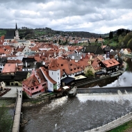 Vyhlídka na Český Krumlov ze zámku
