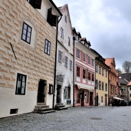 Historické centrum Českého Krumlova bez lidí