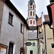 Historické centrum Českého Krumlova bez lidí