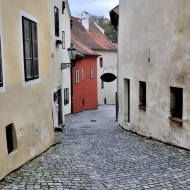 Historické centrum Českého Krumlova bez lidí