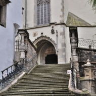 Historické centrum Českého Krumlova bez lidí