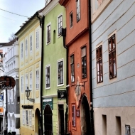 Historické centrum Českého Krumlova bez lidí