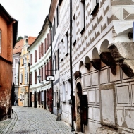 Historické centrum Českého Krumlova bez lidí