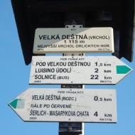 Orlické hory - Velká Deštná - rozcestník