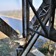 Vodní nádrž Orlík u Červené - pohled ze železničního mostu